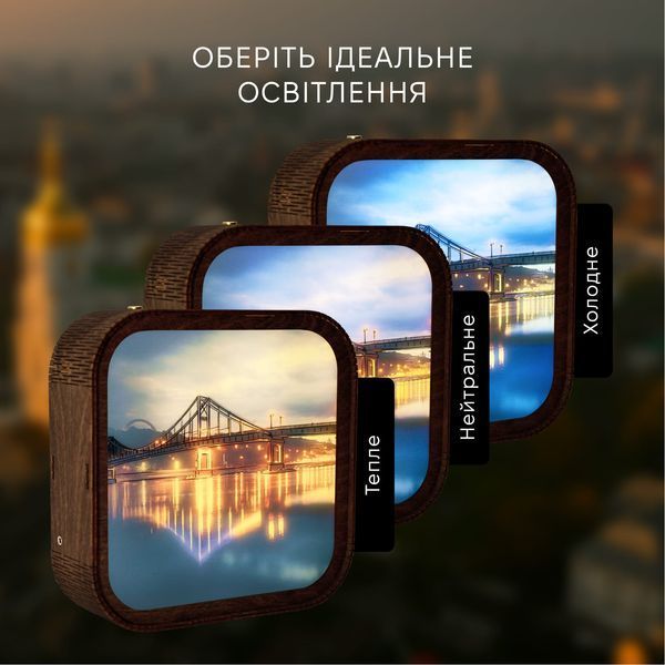 Деревянный Ночник - Огни над Днепром WANL003DLADMK400 фото