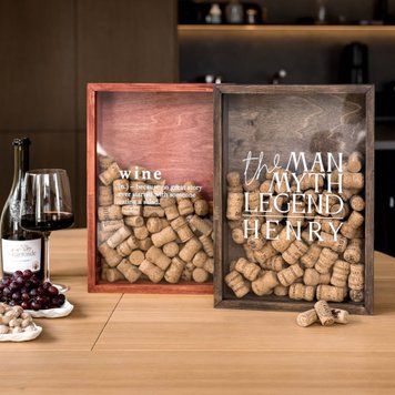 Коробка для винних корків &mdash; Wine D24-S-dark-walnut фото