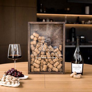 Коробка для винних корків &mdash; Good Wine Good Time D29-S-dark-walnut фото