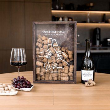 Коробка для винних корків &mdash; Our First Toast D21-S-dark-walnut фото