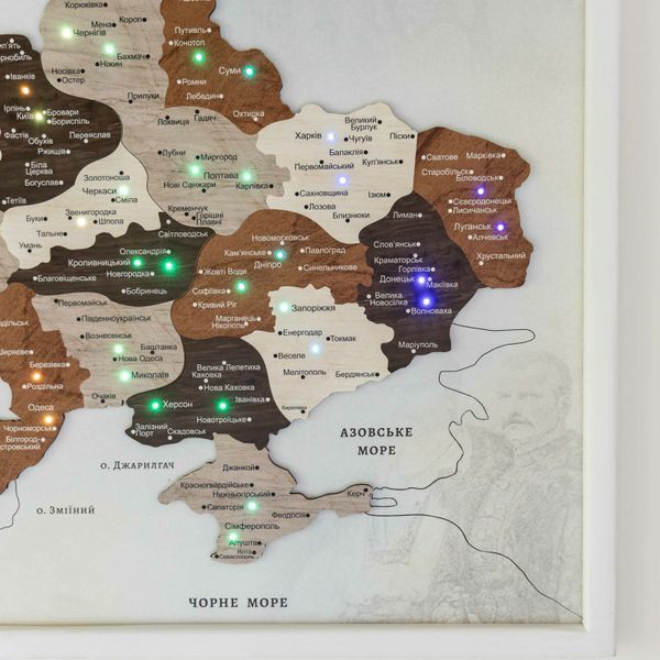 Спадщина - Панно з Дерева 2D Мапа України з Підсвічуванням SCL20M0UASELD4NL фото