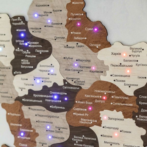 Спадщина - Панно з Дерева 2D Мапа України з Підсвічуванням SCL20M0UASELD4NL фото