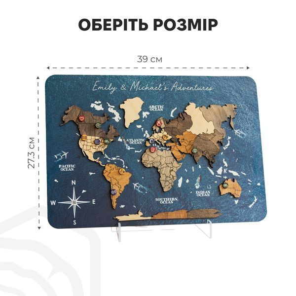 Настільна Мапа Світу з Дерева SPN30S000MC000MW фото