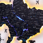 Миднайт – однослойная карта Украины с подсветкой  - 7