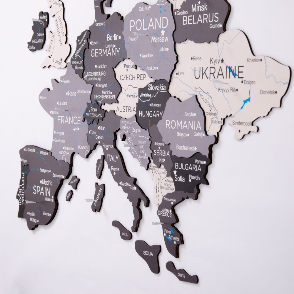 Нордик – Дерев'яна Мапа Європи  - зображення №3