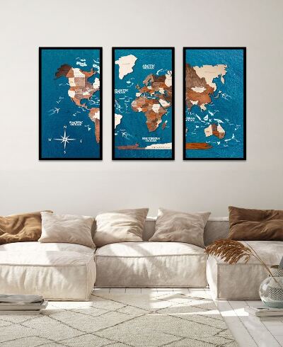 Триптих картини Мапа Світу