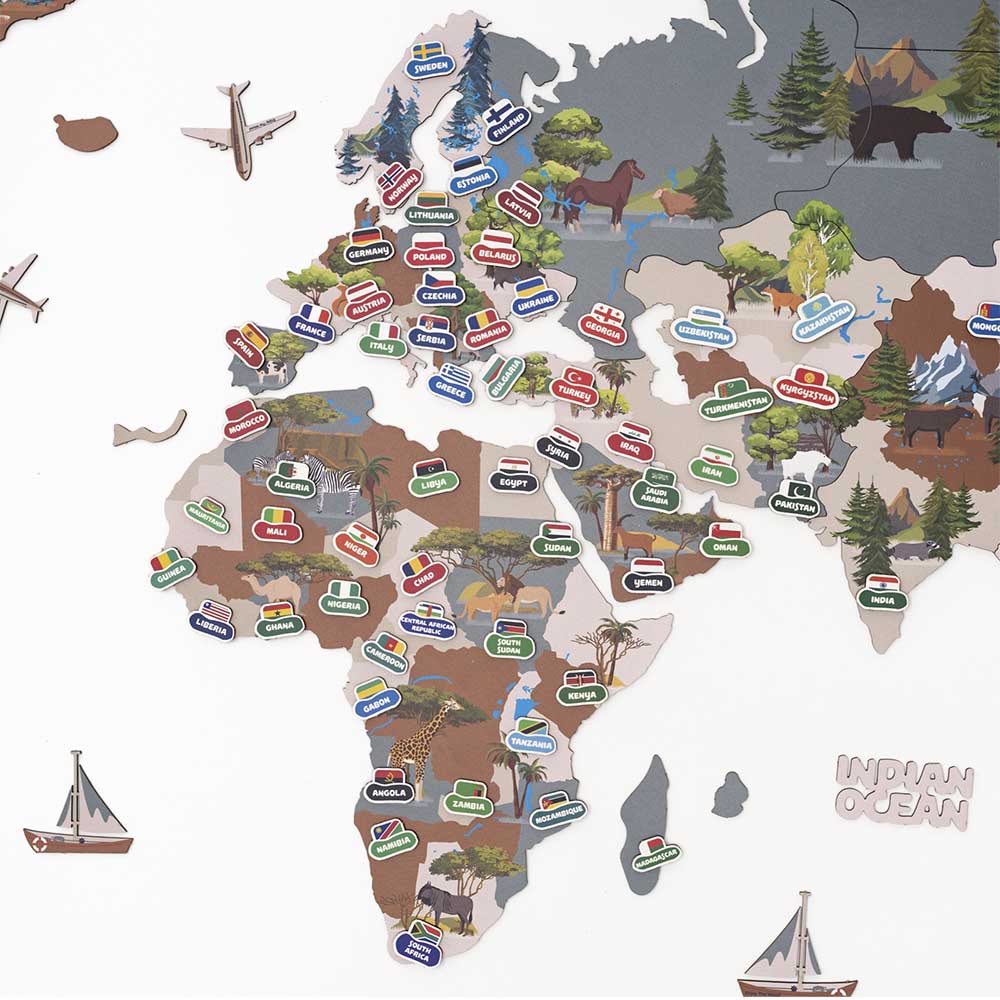 Дитяча – одношарова (2Д) мапа світу  - зображення №12