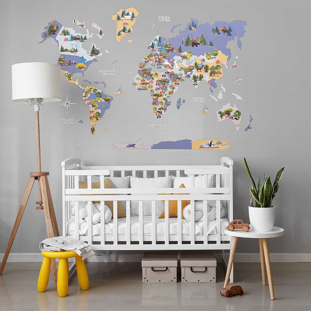 Дитяча – одношарова (2Д) мапа світу  - зображення №1