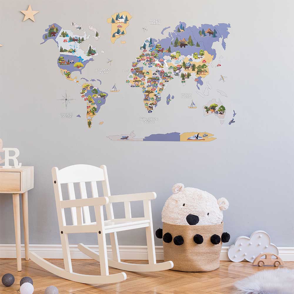 Дитяча – одношарова (2Д) мапа світу  - зображення №3