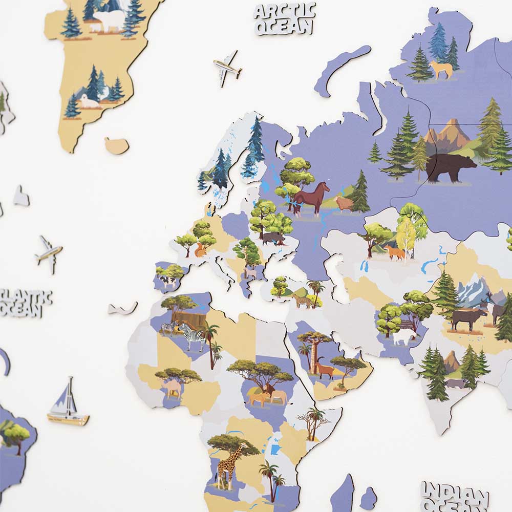 Дитяча – одношарова (2Д) мапа світу  - зображення №2