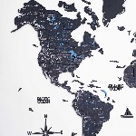 Черная многослойная карта мира  - 10
