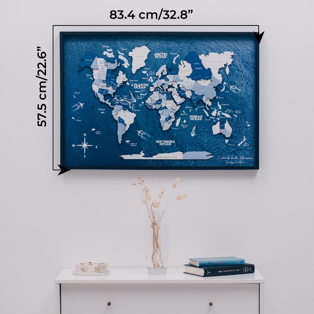 Аква – Панно из дерева "Карта мира"  - 2