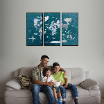 Аква – Триптих картина "Карта мира"  - 5