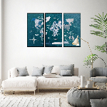 Аква – Триптих картина "Карта мира"  - 2