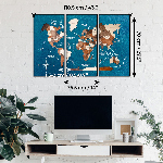 Стандарт – Триптих картина "Мапа світу"  - зображення №2