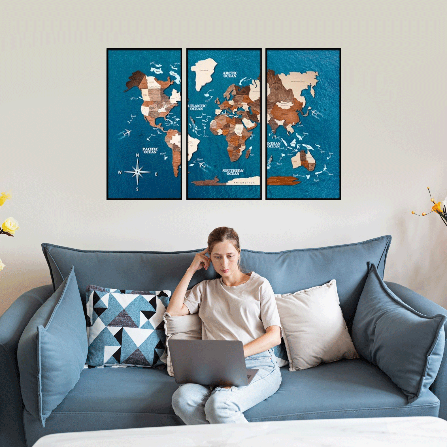 Стандарт – Триптих картина "Мапа світу"