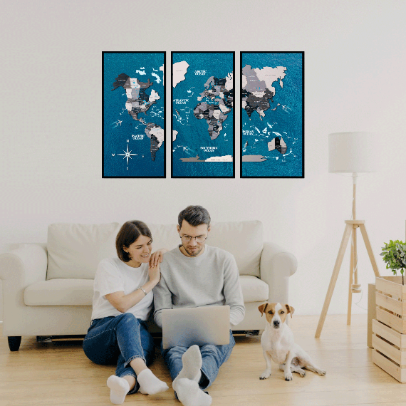 Нордик – Триптих картина "Карта мира"