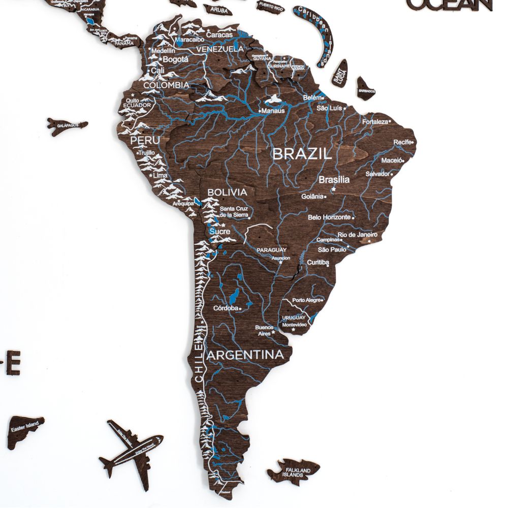   Цвет темный орех – Многослойная карта мира  - 11